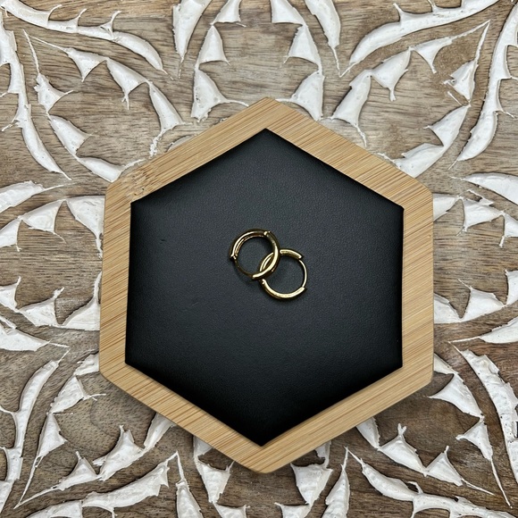 Gold Diamond Hoop Earrings - Picture 5 of 5